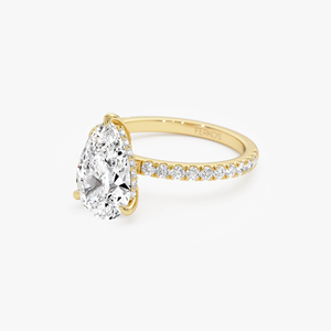 Bague de fiançailles en diamant taille poire pour femme, or massif 18 carats, style classique, diamants naturels certifiés GIA - Product Image 5