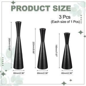<b>Black</b> Iron <b>Candlestick</b> <b>Holder</b> Set of 3 Tapered Design Home Decoration Durable Metal Candle <b>Holders</b> - Product Image 1