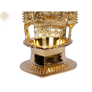 โคมไฟทองเหลือง gajalakshmi ทำด้วยมือขนาด5นิ้วสำหรับตกแต่งบ้านและดีไซน์เนอร์วัดสำหรับ Puja - Product Image 3