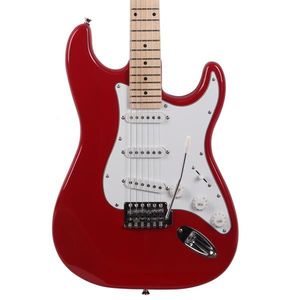 Guitarra Eléctrica Glarry GST con Diapasón de Arce, Correa de Hombro, Púa, Barra de Trémolo, Cable, Llave Inglesa, Color Rojo, en Oferta - Product Image 6