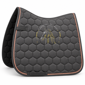 <b>Horse</b> dressage saddle pad crafted with soft materials moisture control properties and secure fitting for comfortable equestrian - Product Image 1