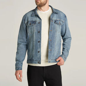 Chaqueta de Mezclilla Gris Lavada para Hombre, Estilo Casual, Cuello Camisero, Cierre de Botón, Corte Regular, 100% Algodón, Estilo Otoñal - Product Image 6