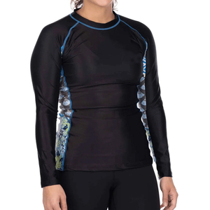 Haut de compression respirant à manches longues pour femme, idéal BJJ MMA, avec impression par sublimation - Product Image 1