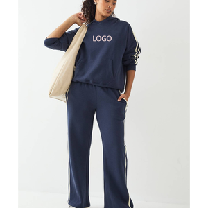 Ensemble de survêtement à capuche épais 2026 en coton écologique pour femme, style décontracté hiver, streetwear et fitness - Product Image 1