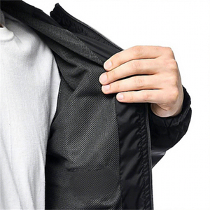Veste coupe-vent en nylon Ripstop à fermeture éclair intégrale pour hommes, coupe-vent athlétique avec cordon de serrage à l'ourlet, faible MOQ, vestes coupe-vent personnalisées - Product Image 5