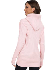 Chemises d'hiver à capuche pour femmes, manches longues, col rond, tunique à capuche, sweat-shirt léger non tissé avec poche kangourou sur le devant - Product Image 4