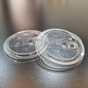ฝาพลาสติก PET ใสแบบใช้แล้วทิ้ง ขนาด 90/93/95 มม. ปลอดสาร BPA เป็นมิตรกับสิ่งแวดล้อม สำหรับบรรจุภัณฑ์เครื่องดื่ม แบบโดมและแบบแบน - Product Image 3