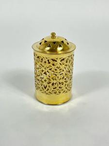 ถังขยะตกแต่งลายฉลุสีทอง งานฝีมือหรูหรา สำหรับใช้ในบ้าน ห้องน้ำ ห้องนอน สำนักงาน งานพิเศษ และเป็นของขวัญ จากอินเดีย - Product Image 3