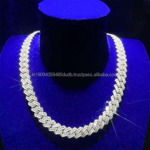 Moissanite Diamond 925 <b>Sterling</b> <b>Silver</b> Cuban Link Necklace Premium Iced <b>Chain</b> Luxury Hip Hop Jewelry For <b>Men</b> Women Wholesale - Product Image 1