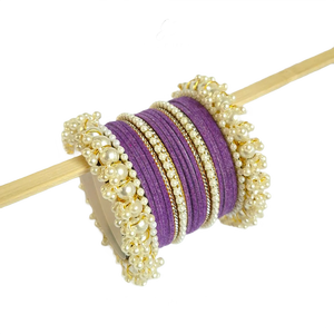 Conjunto de Brazaletes de Perlas de Imitación Rosadas Chapadas en Oro, Joyería de Boda para Mujer, Estilo Clásico - Product Image 3
