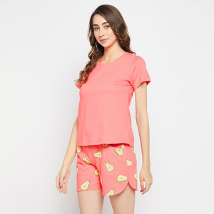 Ensemble short et t-shirt pour femmes, confortable, en coton doux, coupe décontractée, tenue décontractée, idéal pour les voyages, les vacances, l'usage quotidien - Product Image 2