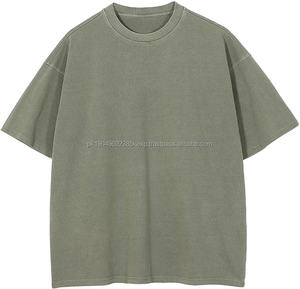 T-shirt Homme Premium Personnalisé en Coton Lourd 100% Lavé à l'Acide, Teint Uni, Manches Courtes – Qualité Supérieure en Gros - Product Image 3