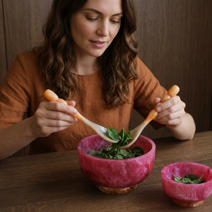 Bol à salade en résine pour fêtes, qualité alimentaire, écologique, empilable, compatible lave-vaisselle, couleur et forme personnalisables, ustensile de cuisine fabriqué sur mesure - Product Image 1