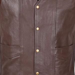 Custom PU Leather Puffer <b>Vest</b> <b>for</b> <b>Men</b> Casual Sleeveless Motorcycle Club Outerwear Reversible Breathable - Product Image 3