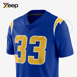 เสื้อฟุตบอลอเมริกัน XEEP รุ่นปรับแต่งได้ XC-AFU-15 สำหรับผู้ชาย เนื้อผ้าโพลีเอสเตอร์น้ำหนักเบา ระบายอากาศได้ดี พิมพ์ลายด้วยเทคโนโลยีฮีททรานเฟอร์ ประสิทธิภาพสูง - Product Image 3