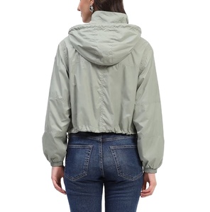 Veste coupe-vent en nylon pour femme, respirante, avec poignets élastiques, doublure en maille personnalisée, grande taille, veste courte à fermeture éclair - Product Image 2