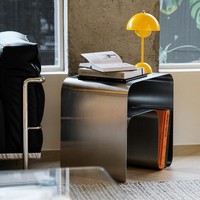 Table d'appoint OEM personnalisable en acier inoxydable 304 brossé, style Bauhaus industriel, pour chambre et salon