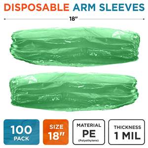 Verde da 18 pollici usa e getta con maniche da 100 impermeabili elastiche da polso 1 Mil copricotto monouso in polietilene per - Product Image 2