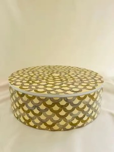 Caja de Almacenamiento de Joyas Redonda de Madera, Estilo Moderno, Ahorro de Espacio, Acabado Lacado, Decoración para Dormitorio - Product Image 1