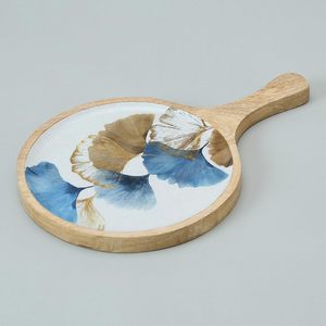 Classical Design Round Wooden Serving <b>Trays</b> in Floral Prints Premium Quality Long Durable Shiny Wooden Decorative Serving <b>Trays</b> - Product Image 5