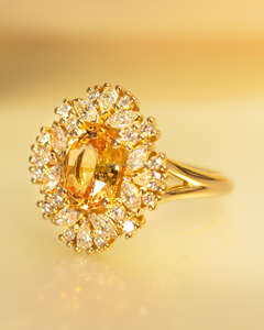 Unisex 14K oro lujo Vintage compromiso/anillo de bodas corte ovalado laboratorio creado IGI/GIA laboratorio cultivado Aniversario de diamante para mujer - Product Image 2