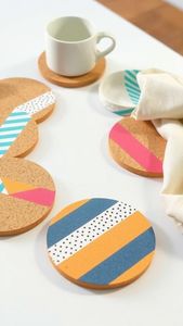 Premium walnut and resin inlay With Wood coasters <b>set</b> elegant tabletop decor coasters for dining room center table modern gift - Product Image 2