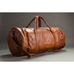 Bolsa de lona de cuero genuino de cocodrilo con logotipo personalizado LW, bolsa de noche marrón para viajes al aire libre, producto de gran oferta - Product Image 2