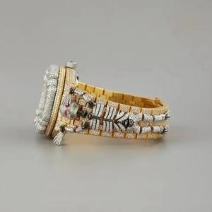 Sparkling Round Brilliant Cut VVs Clarity Moissanite Diamonds Iced Out Skull Design Luxury Modern Hip Hop <b>Watch</b> <b>for</b> <b>Men</b> - Product Image 2