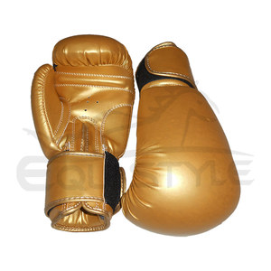 Gants de sparring de kickboxing robustes en cuir de vachette Rexine doré, sur mesure, conception OEM, vente en gros, pour enfants - Product Image 2