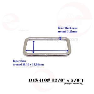 Correa de metal fuerte vintage de 38mm para accesorios de bolso con diseño cuadrado rectangular de tela de cincha y anillo de hebilla de hierro - Product Image 2