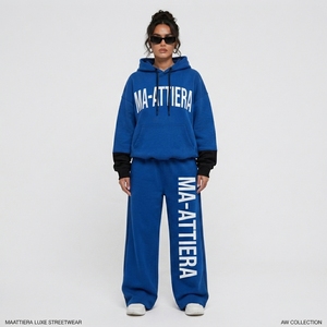 Conjunto de Sudadera con Capucha Extra Grande Personalizada para Mujer y Pantalones Deportivos de Pierna Ancha, Ropa Urbana, Fabricante Mayorista OEM ODM - Product Image 1