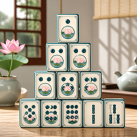 Jeu de tuiles de mahjong en résine époxy cristalline personnalisées, faites à la main, non toxiques, durables, écologiques, résistantes à l'eau, portables, pliables, 4/8