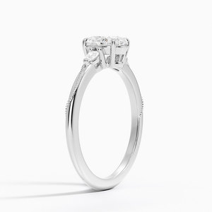 Bague BOJ 032 en argent 925, coupe ovale, camélia, trois pierres, diamant 2 carats couleur D VVS1, moissanite certifiée GRA, prix bas, vente de bagues - Product Image 2