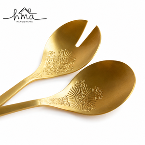 Juego de espátulas para pastel de latón con acabado dorado y plata, con mangos en forma de hoja y hoja ancha y plana, elegante cuchillo para servir postres - Product Image 6