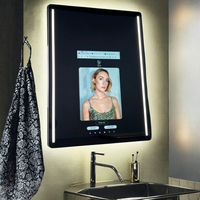 Miroir de salon intelligent avec écran tactile vertical, caméra HD Vercon, IA, miroir de coiffure VR, essai de coiffure avec éclairage LED, Bluetooth, WiFi
