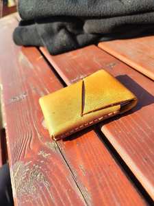 Bespoke Seamless Leather <b>Wallet</b> Custom Logo Engraved No Stitch Slim Business Card <b>Holder</b> For Brands SLW-0030 - Product Image 4