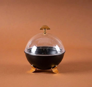 Ensemble de 3 coupelles à dattes en métal minimalistes avec plateau, finition mate, pour servir des dattes, des fruits secs et des desserts lors de l'Aïd, du Ramadan et des Majlis, en gros - Product Image 3