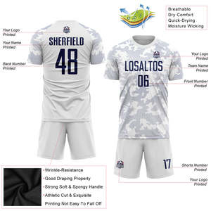 Ensemble de maillots de football unisexes personnalisés 100% polyester, uniforme de football, impression numérique, vêtements d'été, protection UV, taille plus, UPF 50+ - Product Image 5