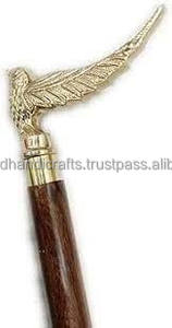 Vente chaude bâton de marche en bois avec nouveau Design poignée en laiton canne de marche pliante cannes de marche décoratives - Product Image 4