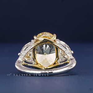 Anillo de Compromiso de Lujo con Diamante Sintético Cultivado en Laboratorio, Corte Ovalado, Oro Sólido de 14K, Certificado IGI, Regalo de Aniversario para Mujer - Product Image 6