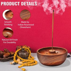 Best Indian Wood Arts Wooden <b>Incense</b> <b>Stick</b> <b>Holder</b> Agarbatti Stand with Ash Catcher Handcrafted Set of 2 - Product Image 4
