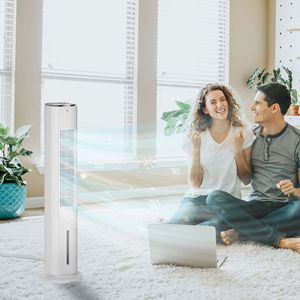 Condizionatore d'Aria e Umidificatore Portatile Girevole 2-in-1, 3 Modalità, 3 Velocità, Telecomando, Capacità 1,3 Galloni, Colore Bianco - Product Image 2