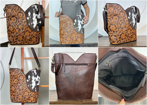 Nueva llegada 2025 personalizado diseñador famoso mano tooled cuero de vaca mujer bandolera bolso Casual viaje bandolera - Product Image 3