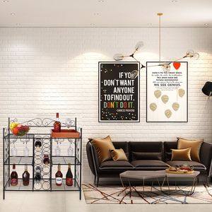 Mobiletto da Cucina in Metallo Nero a Sei Ripiani con Portabottiglie per 12 Bottiglie e Portabicchieri per 12 Calici - Product Image 2