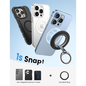 Supporto ad Anello Magnetico per Telefono Cellulare Compatibile con MagSafe, Rotazione a 360 Gradi, Impugnatura per Dita, Supporto per Smartphone - Product Image 4
