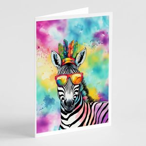 Whimsical A7 Size <b>5x7</b> New Hippie Animal Zebra Blank Note Cards Pack of 8 with <b>Envelopes</b> Greeting Cards - Product Image 1