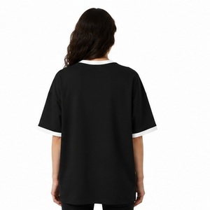 Camiseta de Verano para Mujer, 220g, Casual, de Algodón Grueso, con Serigrafía Personalizada, Colores y Tallas a Medida, Venta al Por Mayor OEM - Product Image 2