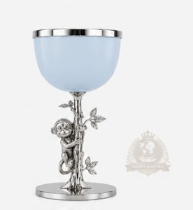 Quemador de Mesa de Lujo Monkey Burner, Quemador Plateado, Quemador Decorativo de Metal, Quemador con Tazón Azul, Decoración para Mesa de Boda, Hotel - Product Image 3