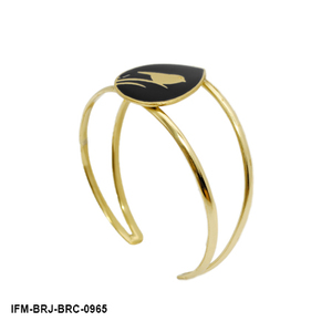 กำไลข้อมือทองเหลืองทำมือ ลายรูปนก เคลือบสีดำ ดีไซน์ทันสมัย ของขวัญสำหรับผู้หญิง ป้องกันการหมองคล้ำด้วยสารเคลือบป้องกัน KENWAY - Product Image 1