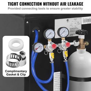 Regolatore di Pressione CO2 per Impieghi Gravosi con Triplo Manometro 0-60 PSI, Sistema Gas Propano, Valvola di Non Ritorno per Birra alla Spina - Product Image 4